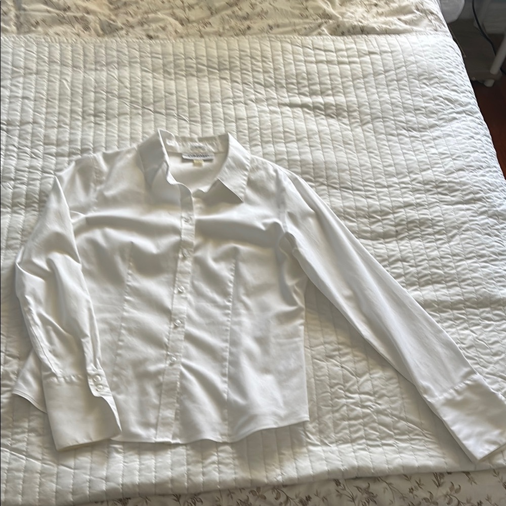 Calvin Klein White Button-Up Blouse